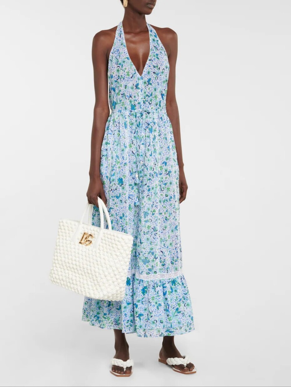 Poupette St Barth - Carine floral cotton maxi halter dress - Large (flaw)